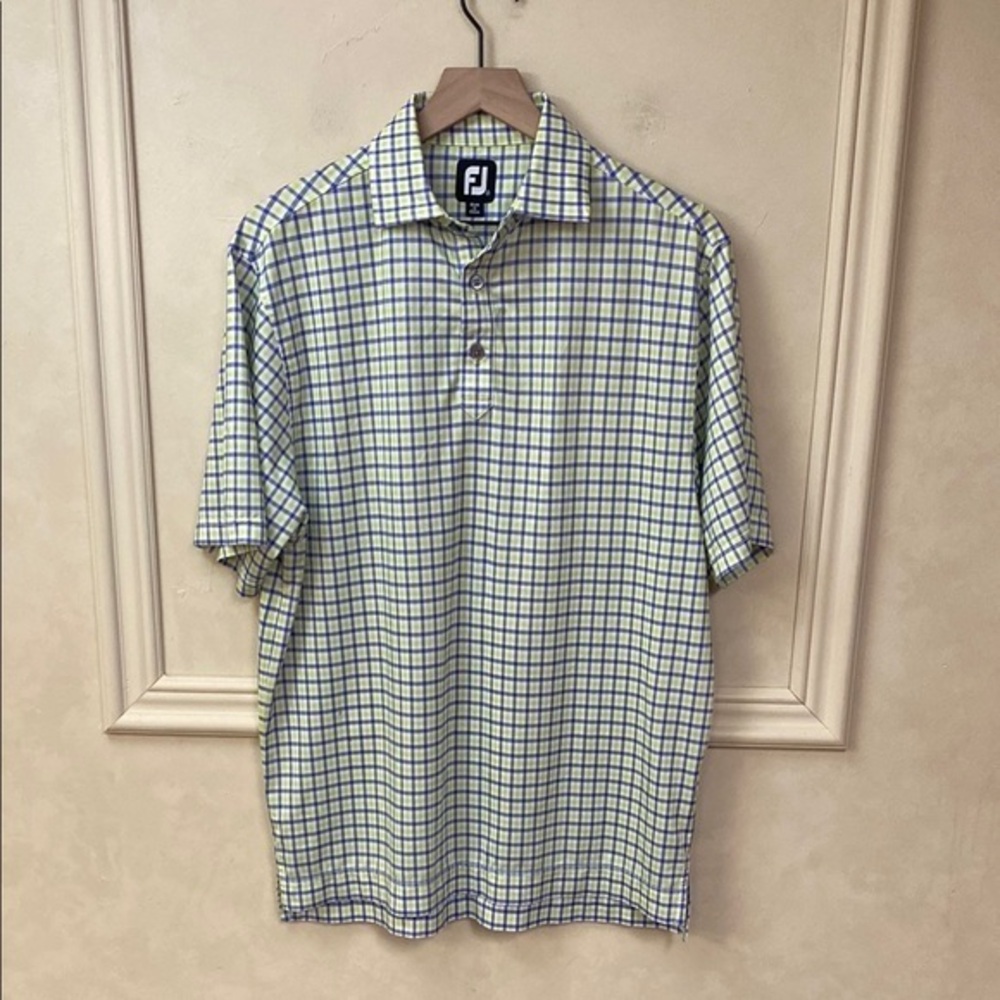 FootJoy Men's Green Checkered Golf Polo